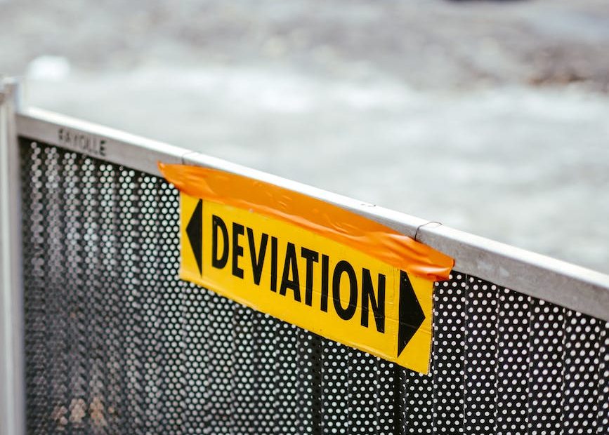 deviation text on fence